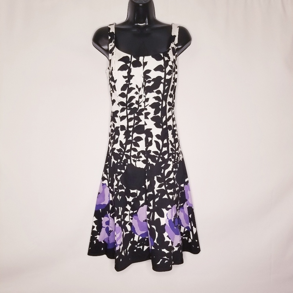 Nine West black & white Floral Dress